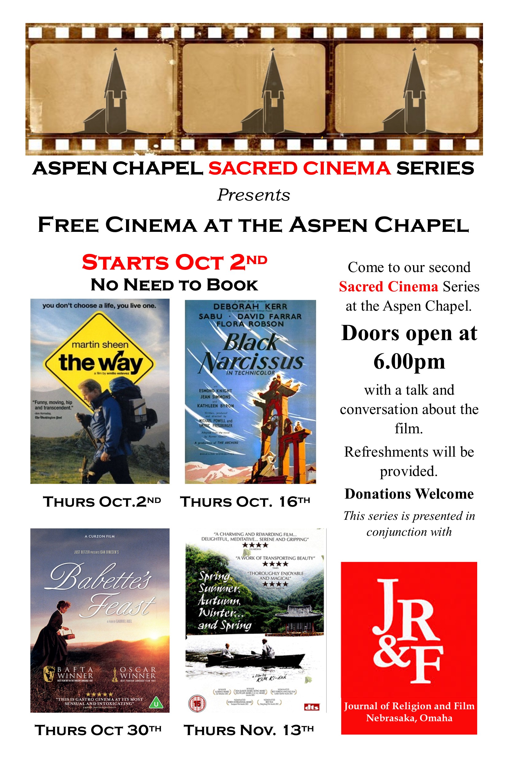 Our Sacred Cinema Series Starts October 2nd