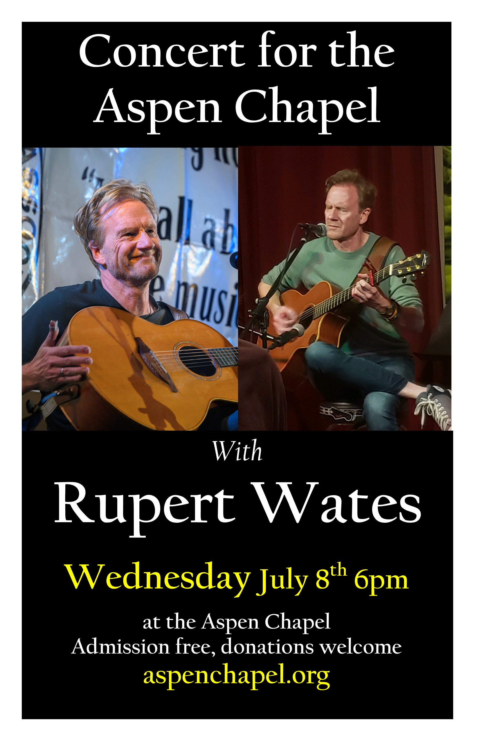 Concert for the Aspen Chapel July 8th. Admission Free