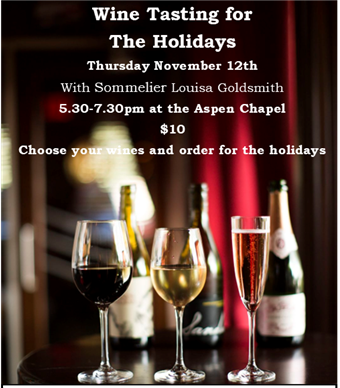 New! Wine Tasting on Nov 12